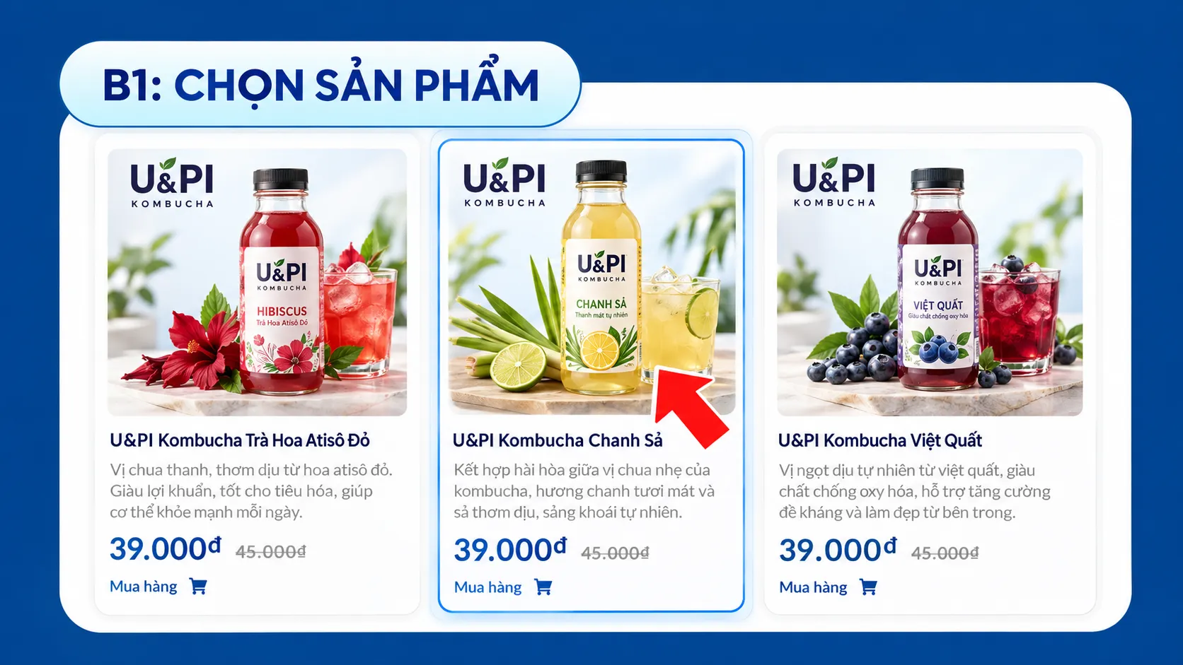 Danh sách sản phẩm Kombucha U&PI